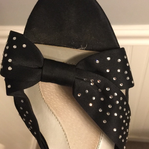 Karen Scott Formal Rhinestone Black Heels - Picture 5 of 8